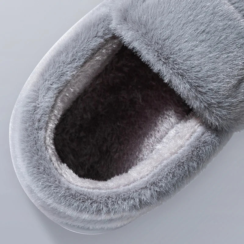 Plush Winter Slippers – Unisex Warm Non-Slip Cotton House Shoes