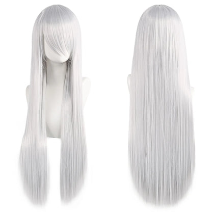 Long Straight Cosplay Wig – 32 Inch Synthetic Lolita Hair, 36 Colors