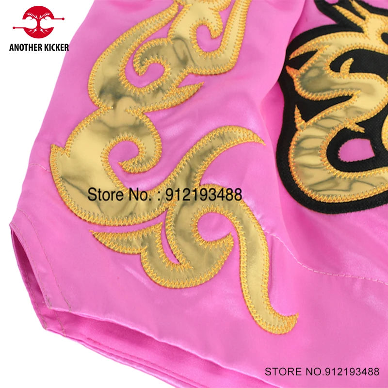 Muay Thai Shorts – Embroidery Kickboxing & Martial Arts Training Pants