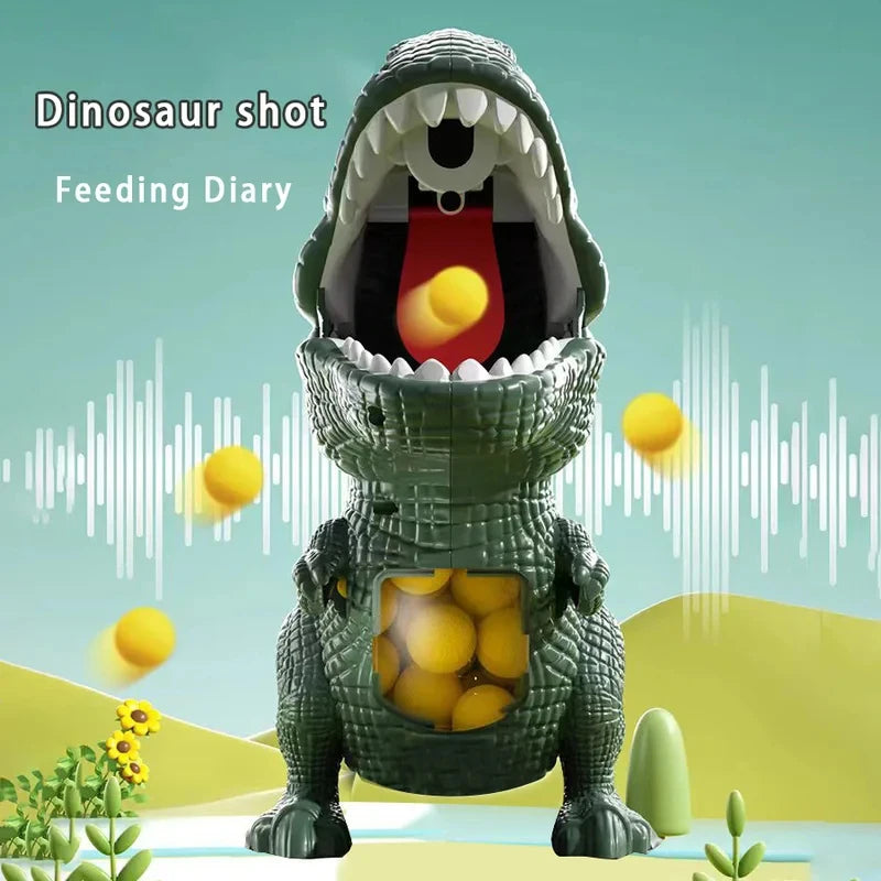 Dinosaur Shooting Game Set with Foam Ball Blaster Gun
