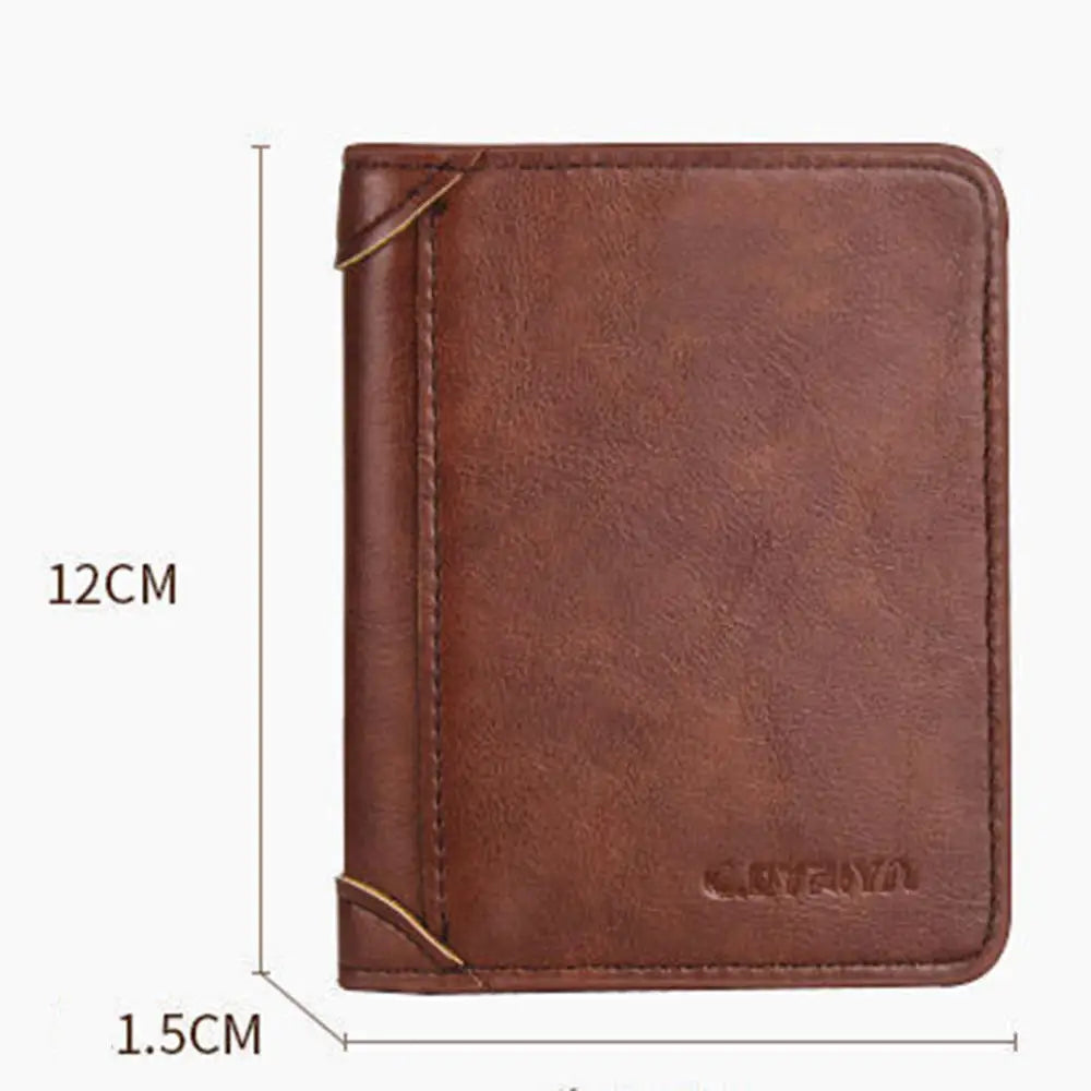 RFID Blocking Men's Slim Bifold Wallet – PU Leather