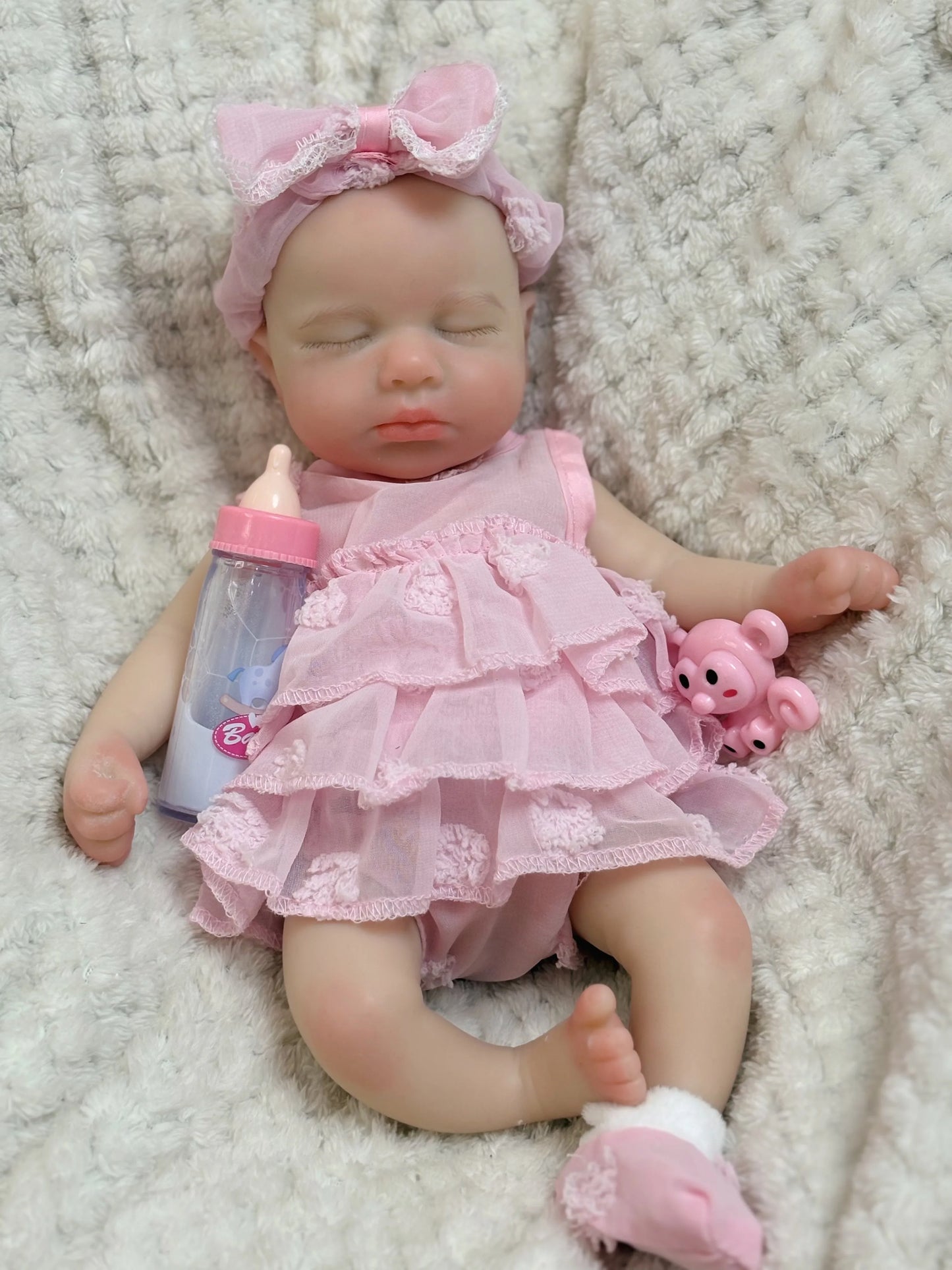 Full Body Silicone Reborn Baby Doll – Open Mouth, Lifelike Newborn