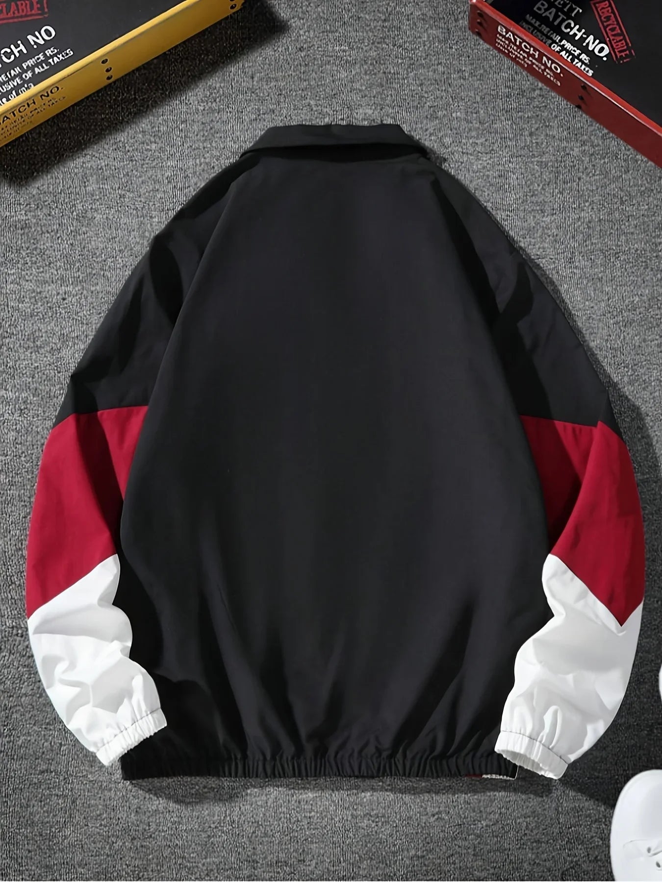 Men's Color-Block Windbreaker Jacket – Lightweight Casual Zip-Up