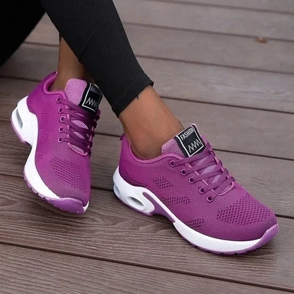Women's Platform Mesh Sneakers – Breathable Chunky Sole Running Shoes
