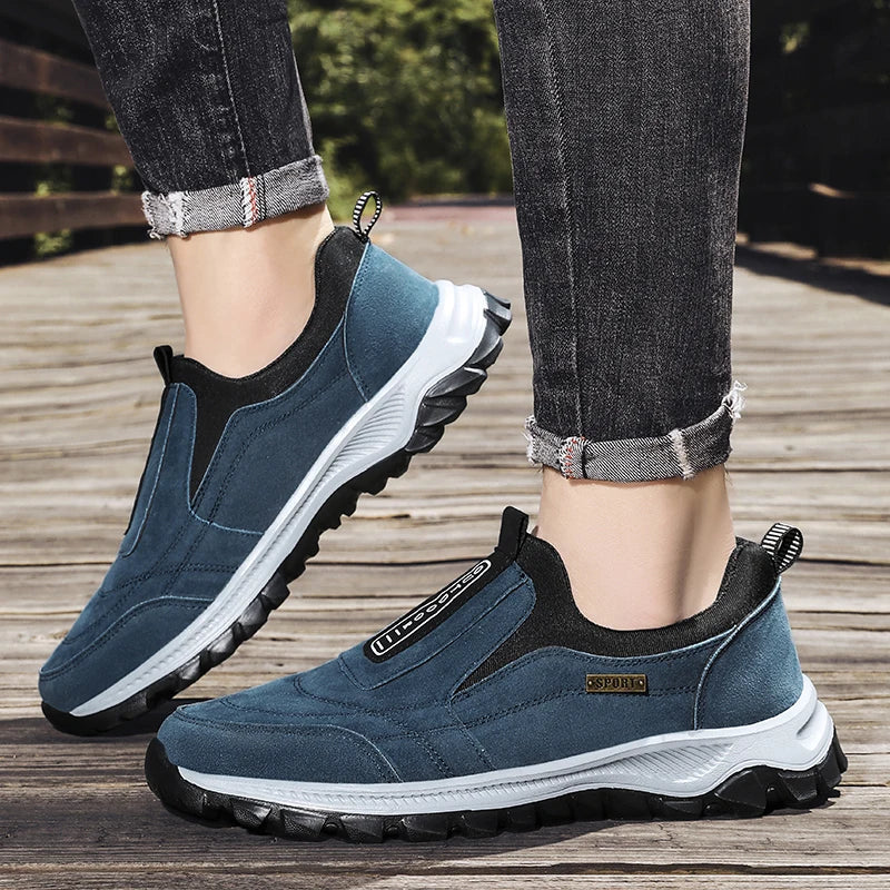 Men's Non-Slip Slip-On Hiking Shoes – Comfortable Outdoor Walking Sneakers