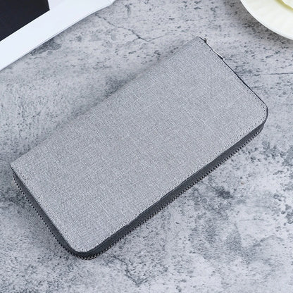 Men's Large Capacity Canvas Zipper Wallet