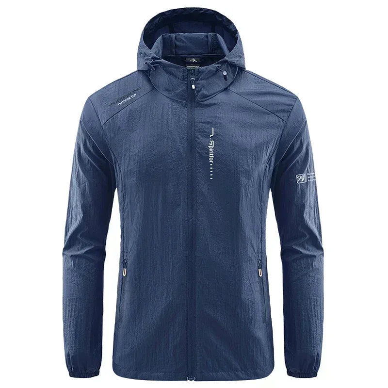 UPF 50+ Men's Windbreaker Jacket – UV Protection Quick Dry Outdoor Hoodie