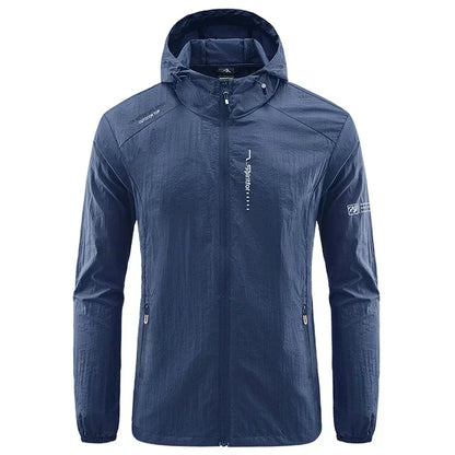 UPF 50+ Men's Windbreaker Jacket – UV Protection Quick Dry Outdoor Hoodie