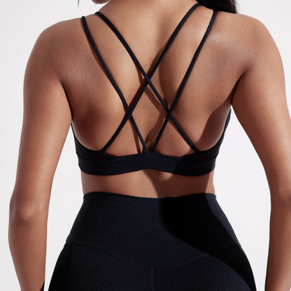 Women's Strappy Cross-Back Sports Bra – Gym, Yoga & Training Top