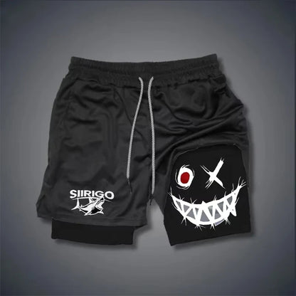 Men's 2-in-1 Graphic Fitness Shorts – Quick-Dry Training Shorts