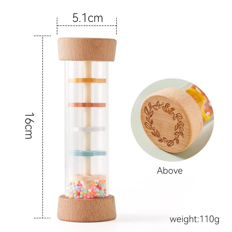 Montessori Baby Rain Stick Sensory Rattle Toy