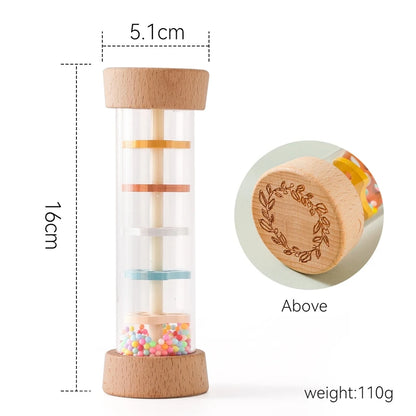 Montessori Baby Rain Stick Sensory Rattle Toy