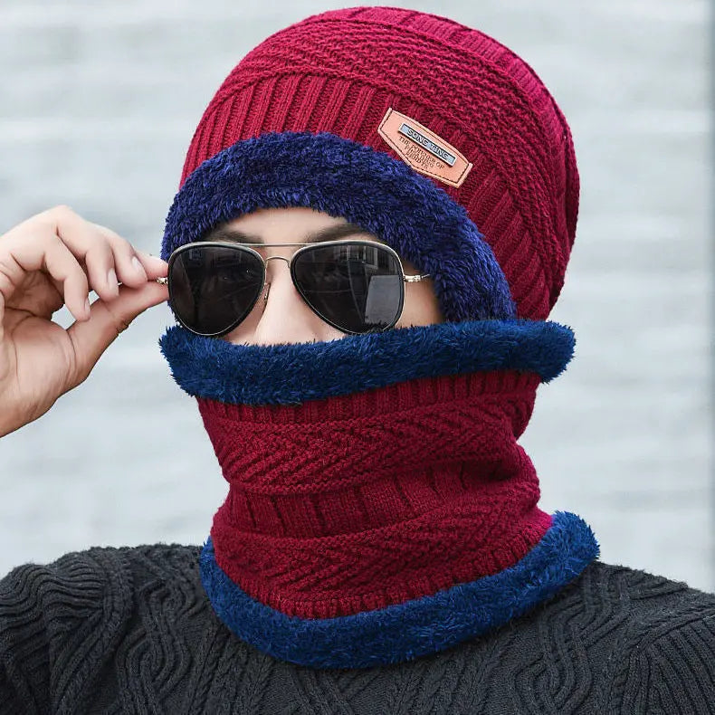 Winter Knit Beanie & Fleece Neck Gaiter Set
