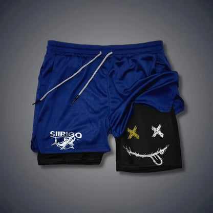 Men's 2-in-1 Graphic Fitness Shorts – Quick-Dry Training Shorts