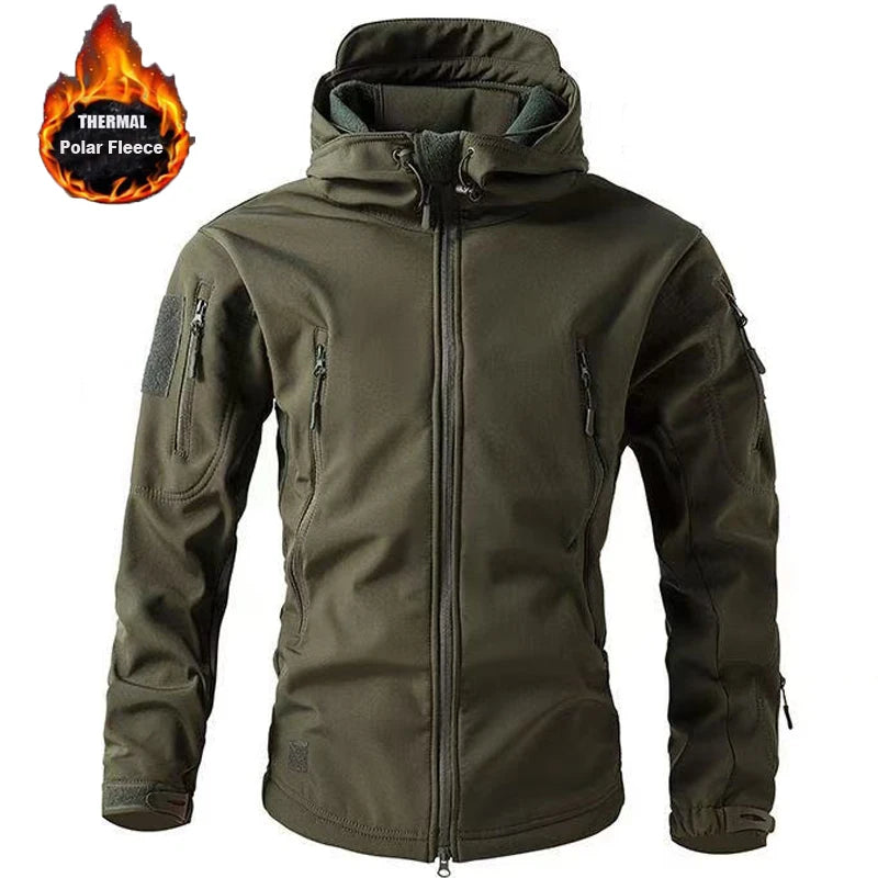 Men's Softshell Fleece Jacket – Windproof Thermal Outdoor Coat