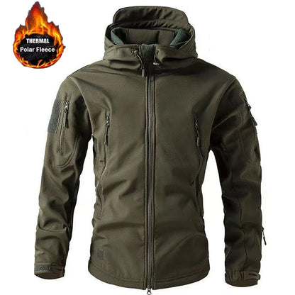 Men's Softshell Fleece Jacket – Windproof Thermal Outdoor Coat
