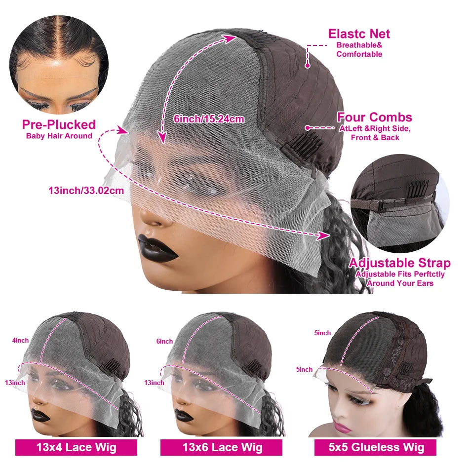 Body Wave HD Lace Wig – 5x5 Glueless, 13x4 & 13x6 Human Hair, 180–250% Density