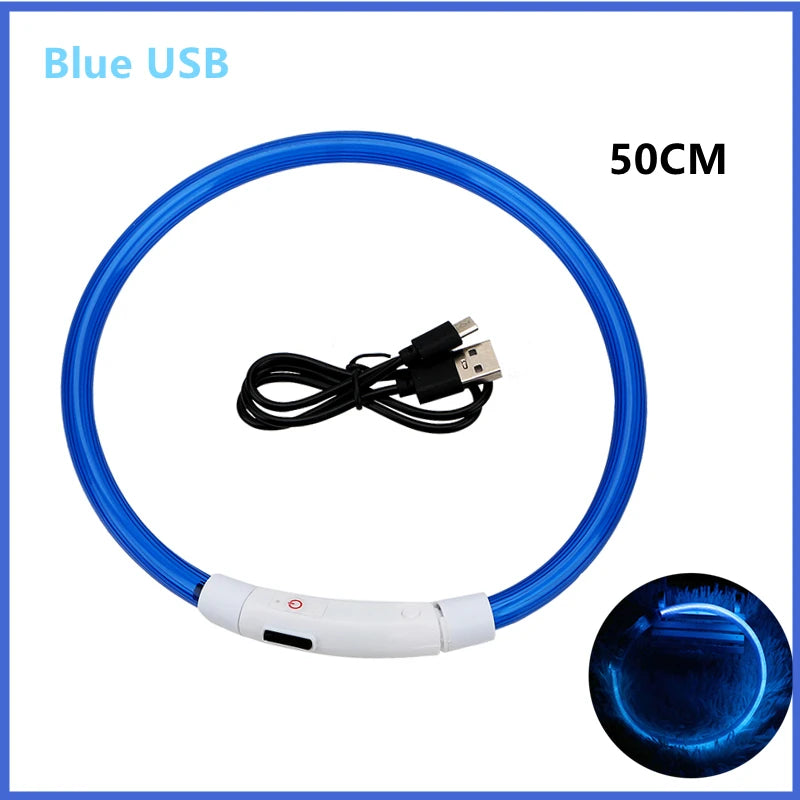 LED Dog Collar USB Rechargeable Glowing Safety Collar