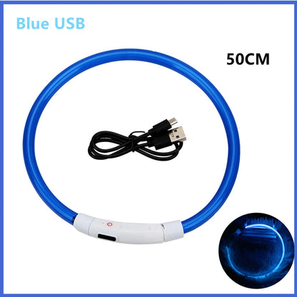 LED Dog Collar USB Rechargeable Glowing Safety Collar