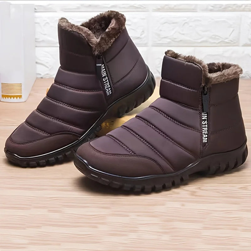 Waterproof Fur-Lined Snow Boots – Unisex Winter Ankle Boots
