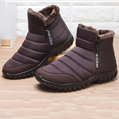 Waterproof Fur-Lined Snow Boots – Unisex Winter Ankle Boots