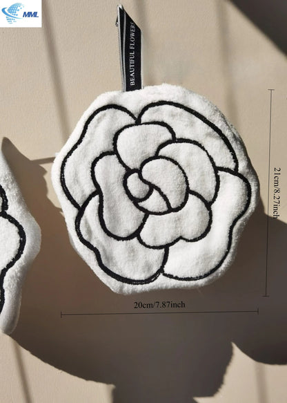 Camellia Flower Hand Towel – Soft, Absorbent & Quick-Drying