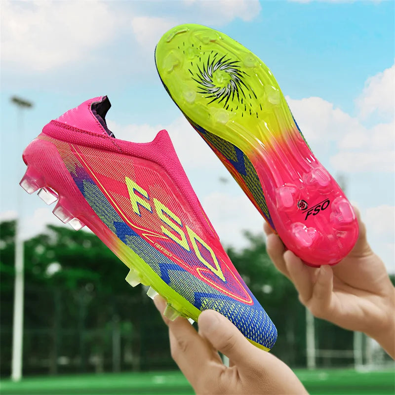 Men's High-Top FG Soccer Cleats – Non-Slip Firm Ground Football Boots