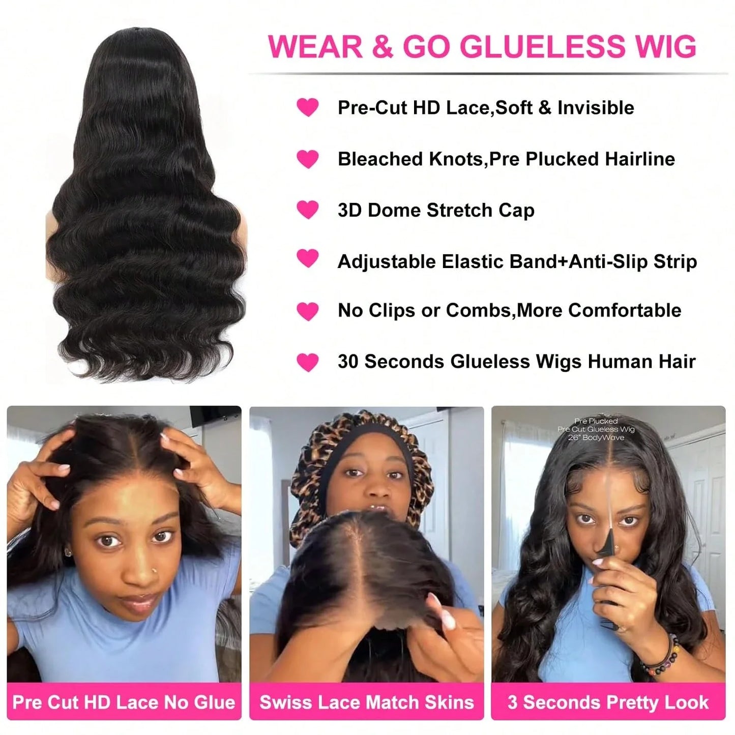 Body Wave Lace Front Wig Human Hair 13x4 HD Transparent Pre Plucked