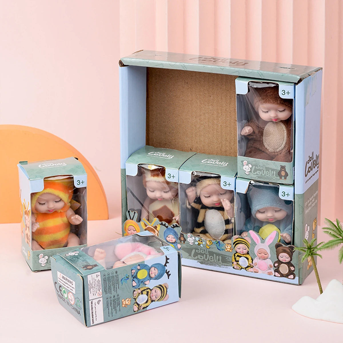Mini Reborn Baby Dolls in Animal Costumes – Cute Collectible Set