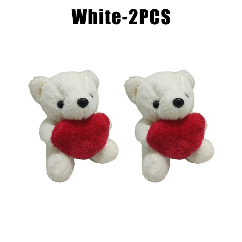 1 3 6pcs 20cm Heart Teddy Bear Plush Cuddly Stuffed Animal Holding Valentine S Day Christmas Gift