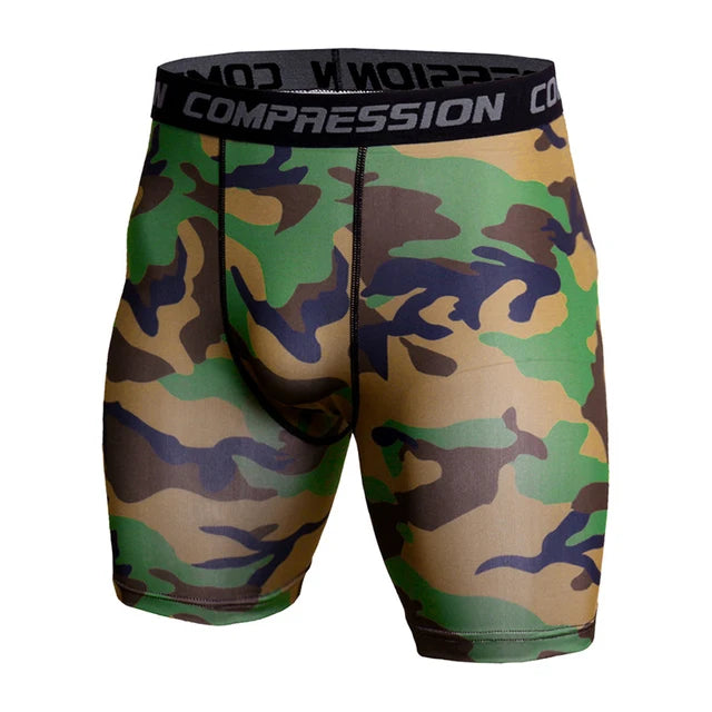 Men's Camo Compression Shorts – 3D Print Gym Workout Tights