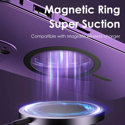 Aluminum Metal Frame Magnetic Case Iphone 13 12 14 15 16 17 Pro Max Magsafe Wireless Charging Lens
