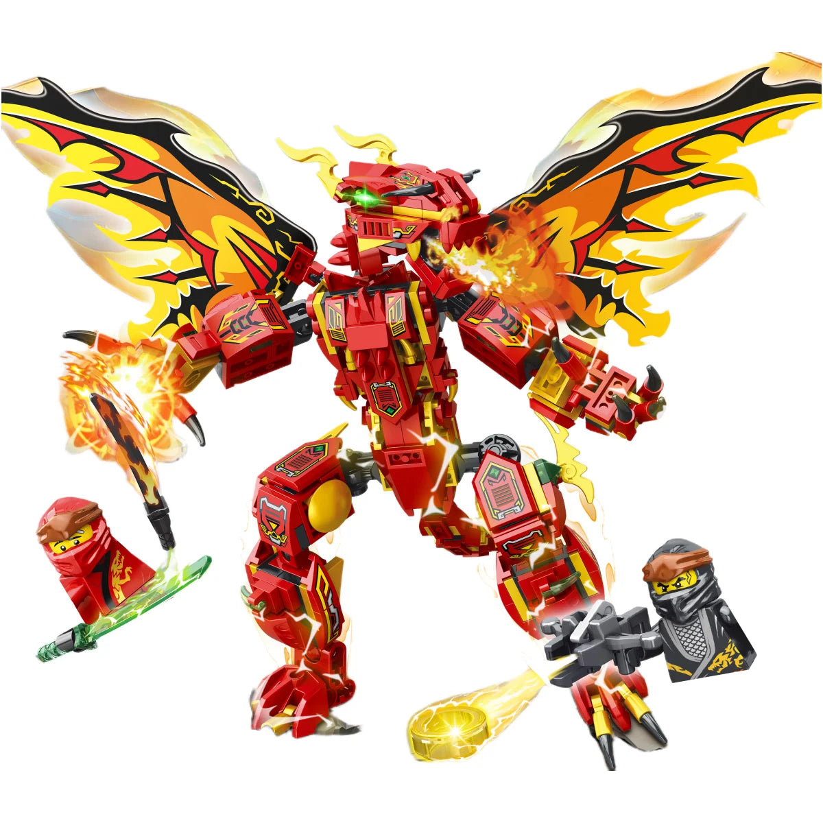 Ninja Dragon Building Blocks Set – Mini Action Figure Toy