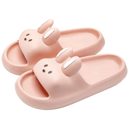 Pillow Rabbit Slippers Women Men House Slides Shower Sandals - Thick