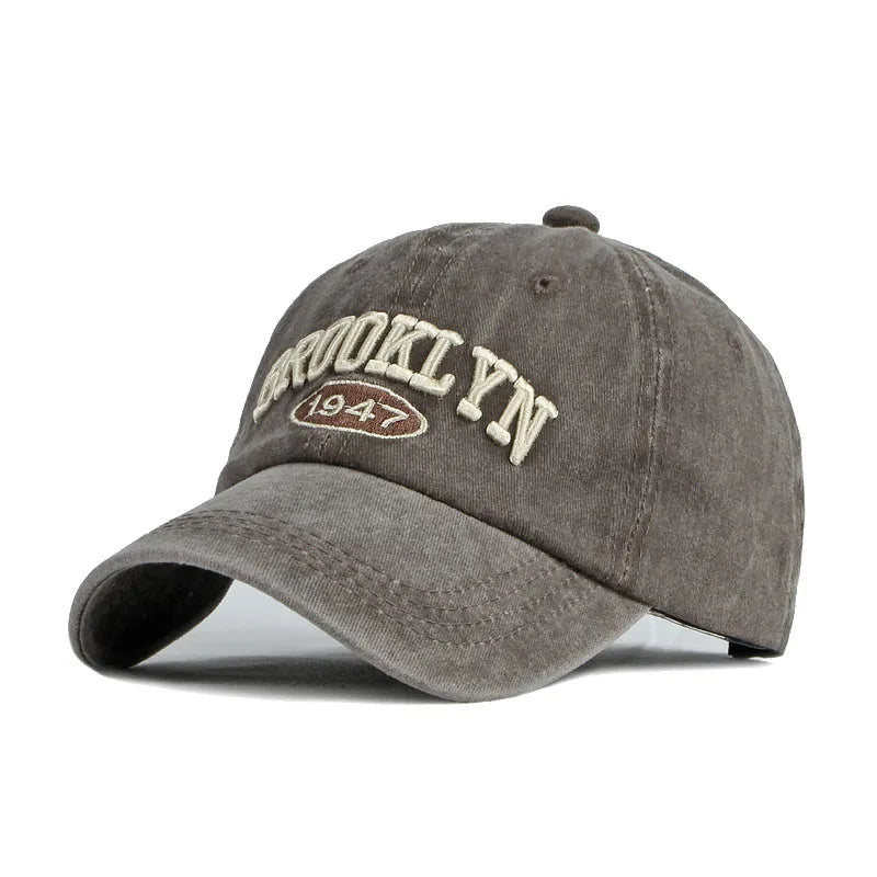 Brooklyn 1947 Embroidered Baseball Cap – Unisex Washed Cotton Hat