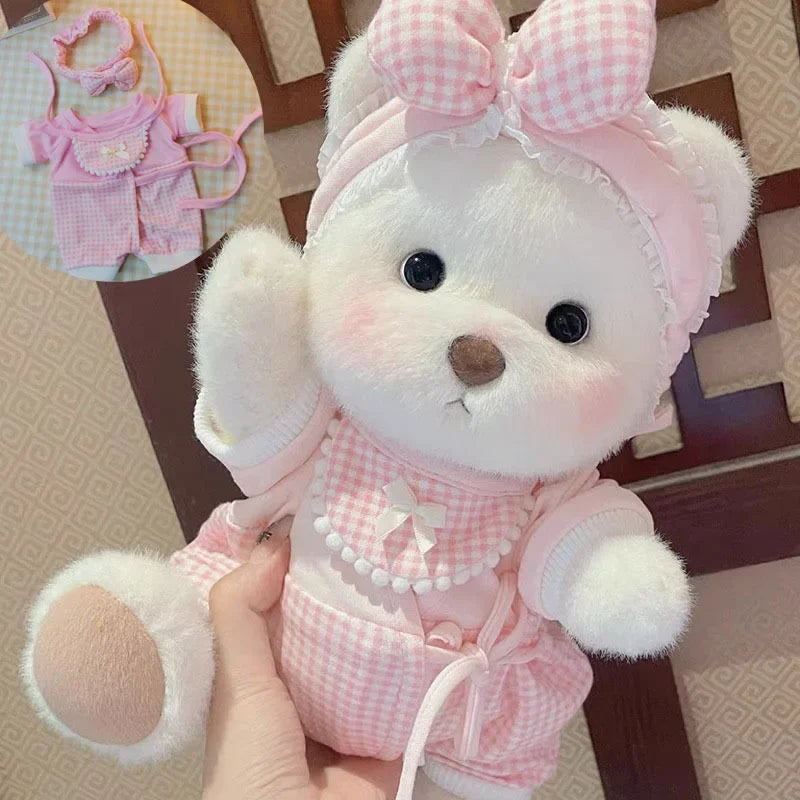 Teddy Bear Plush Toy with Changeable Outfits – Cute Stuffed Animal Doll