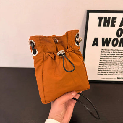 Mini Nylon Crossbody Bag – Drawstring Phone Wallet & Shoulder Purse