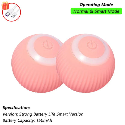 Interactive Cat Ball Toy – Automatic Rolling Ball with Plush Cover & Tail