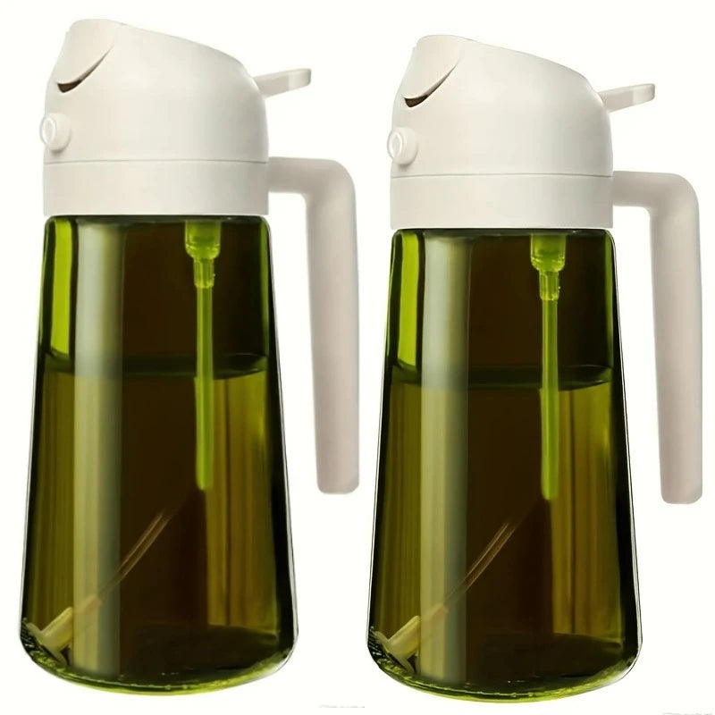 2-in-1 Oil Spray & Pour Bottle with Auto Lid – 500ml