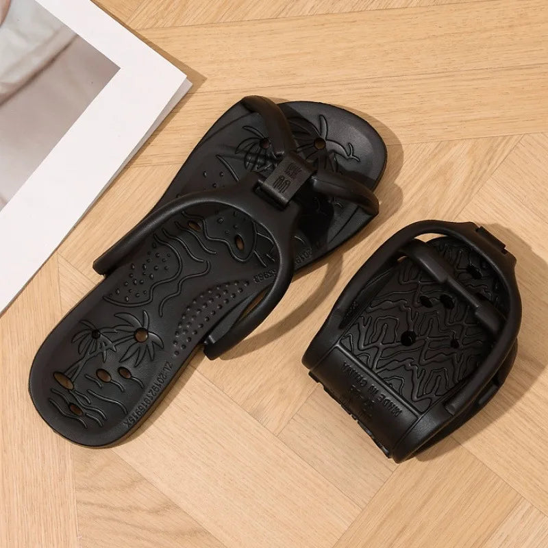 Foldable Travel Slippers – Ultra-Soft EVA Quick-Dry Flip Flops with Drainage Holes