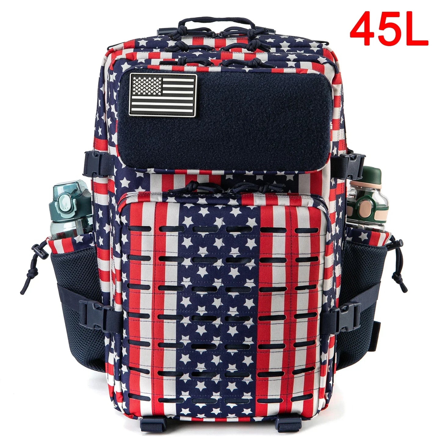 Tactical MOLLE Hiking Backpack – 25L/45L Laser Cut Rucksack with Dual Cup Holders