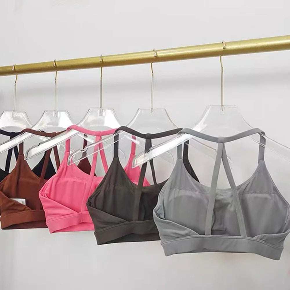 Women's Sports Bra – Open Back Halter Neck Yoga Fitness Bra