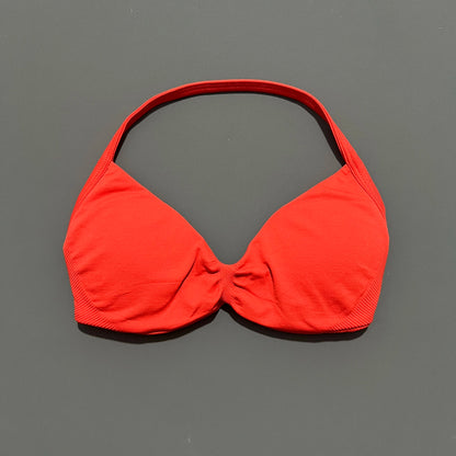 Women's Strappy Sports Bra – Padded Push-Up Gym Top