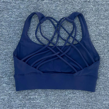 Women's Push-Up Sports Bra – Cross Back Shockproof Gym & Yoga Bra