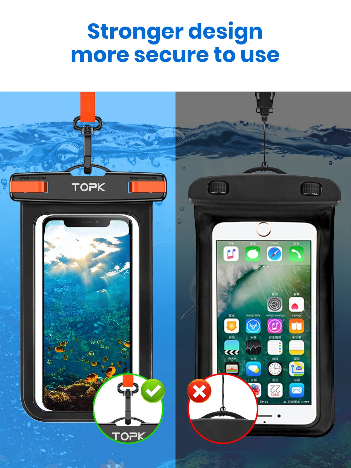 Universal Ipx8 Waterproof Phone Case Dry Bag Lanyard Iphone Samsung Up 7 0 Inch - Waterproof