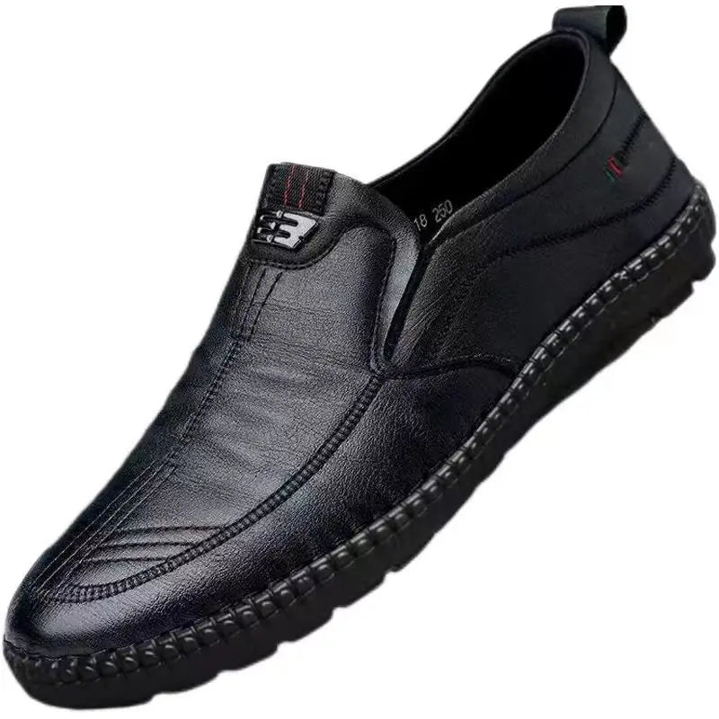 Men's Leather Loafers – Non-Slip Breathable Casual Flat Shoes