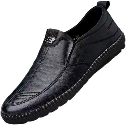 Men's Leather Loafers – Non-Slip Breathable Casual Flat Shoes