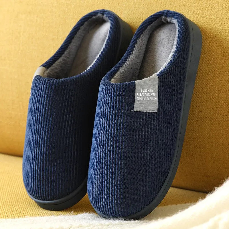 Women S Men Thick Soft Bottom Home Slippers Household Plush Anti-Slip Thermal Indoor Winter - Soft