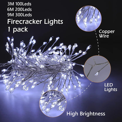 3 6 9m Usb Power Led Firecracker String Lights Remote Control Garland Fairy Wedding Party Garden