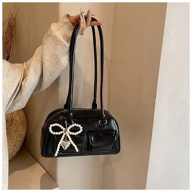 Korean Pearl Bow Shoulder Bag – Women's Pillow Handbag
